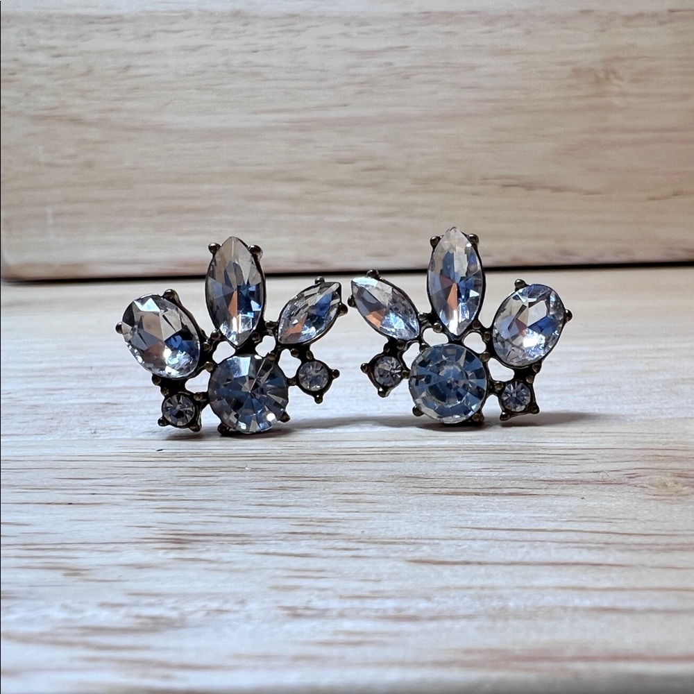 Vintage rhinestone cluster earrings